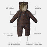 ANDERS Eco Snowsuit - Chocolate Leopard (Footless)