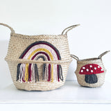 Maroon tassel rainbow basket - Extra Large