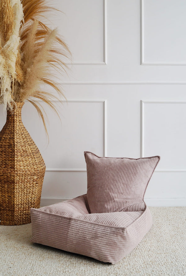 Monio - Corduroy Beanbag Chair - Dirty Pink