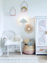 Dusky Pink two-tone Seagrass Basket - Extra Large