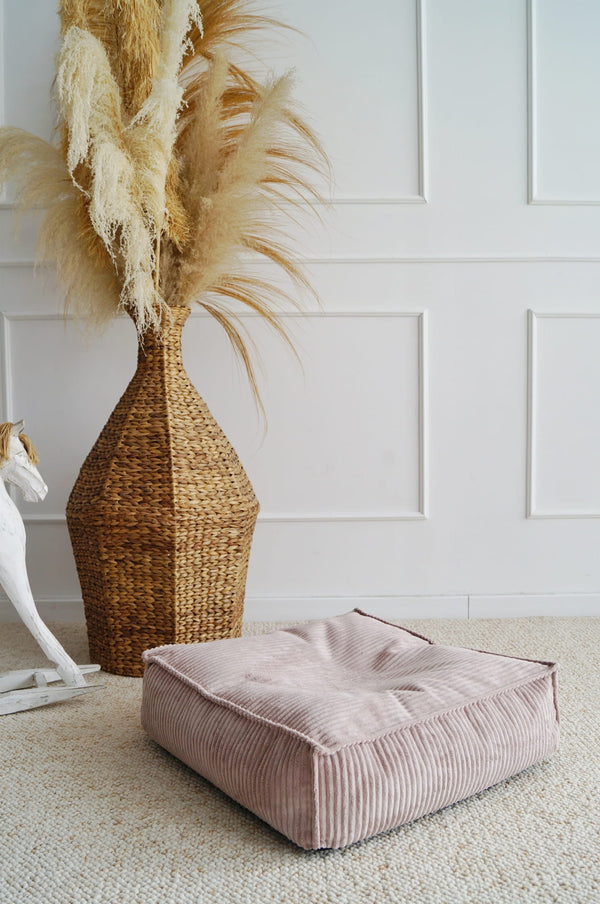 Monio - Small - Corduroy Pouffe - Dirty Pink