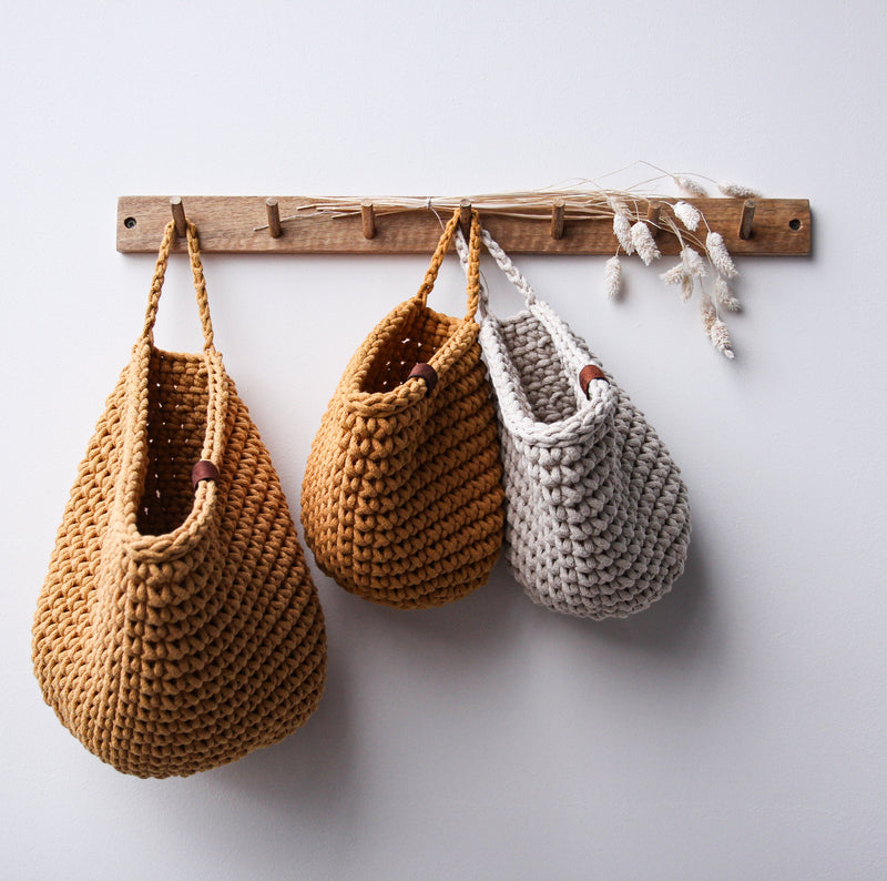 Crochet Hanging Bags | BEIGE