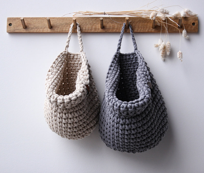 Crochet Hanging Bags | BEIGE