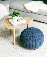 Knitted Pouffe, Small | PETROL