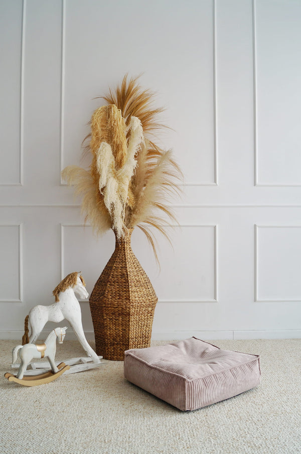 Monio - Small - Corduroy Pouffe - Dirty Pink