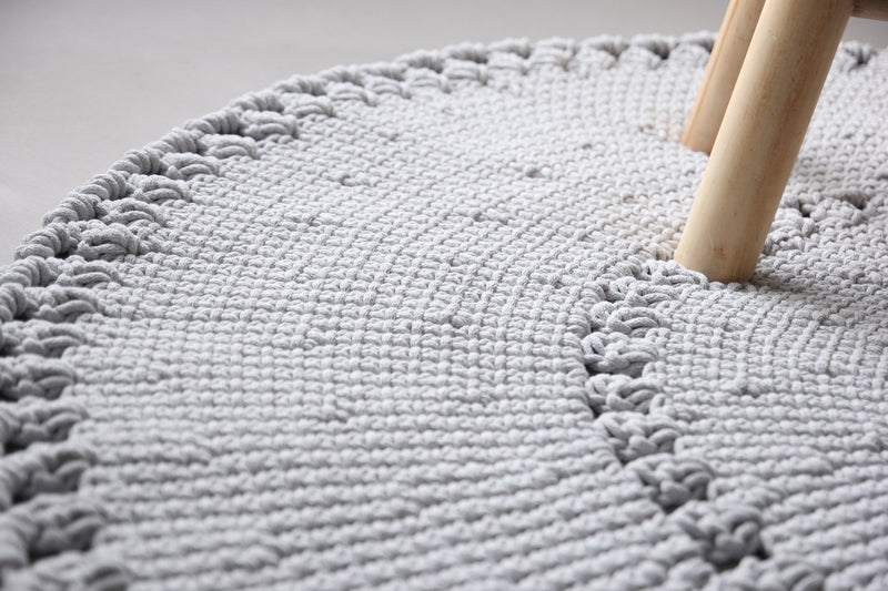 Crochet BOHO Rug | LIGHT GREY