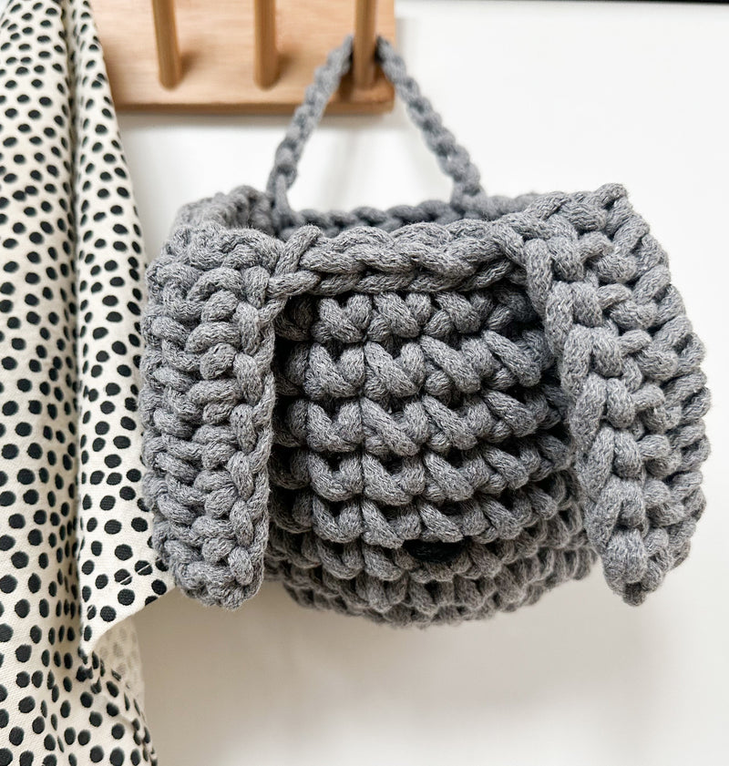 Crochet Bunny Basket | GREY