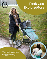 BlinkyWarm - Universal All Season Buggy Rain Cover / Footmuff - Seafoam Blue