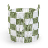 Checkerboard Storage Basket Large - Sage