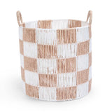 Checkerboard Storage Basket Large - Nude