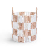 Checkerboard Storage Basket Medium - Nude