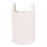 Large Quilted Storage Basket - Anemone / Pink Check