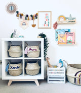 Pink Personalised tassel name basket - Large