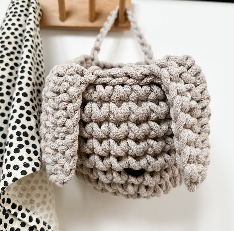 Crochet Bunny Basket | OATMEAL