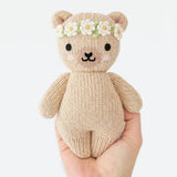 cuddle+kind - Baby Animal Collection - Baby Honey Bear Floral Crown Ivory