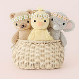 cuddle+kind - Baby Animal Collection - Baby Honey Bear Floral Crown Ivory