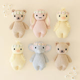 cuddle+kind - Baby Animal Collection - Baby Honey Bear Floral Crown Ivory
