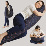 MINICAMP C-Shape Nursing & Comfort Pillow With Organic Navy Blue Cover | Kapok or PES Filling