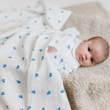 XL Bamboo Muslin - Blue Heart