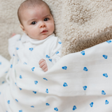 XL Bamboo Muslin - Blue Heart
