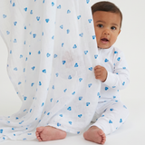 XL Bamboo Muslin - Blue Heart
