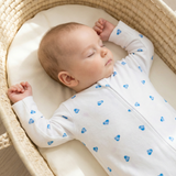 Sleepsuit 2 Pack - Blue Heart / White