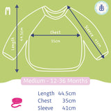 Long Sleeved Baby Bib - Teddy Bear Print