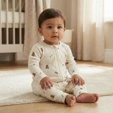 Sleepsuit 2 Pack - Brown Bear/ Warm White