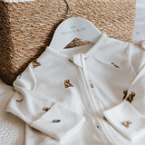 Sleepsuit 2 Pack - Brown Bear/ Warm White
