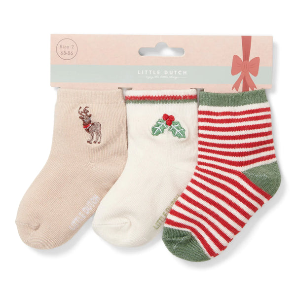 3 Pack Baby Socks - Christmas Pattern