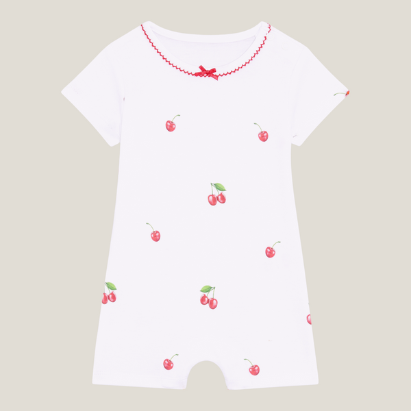 Romper With Trim - Cherry