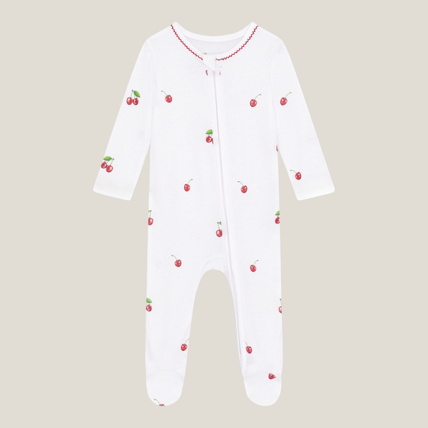 Sleepsuit With Trim - Cherry (PRE-ORDER)
