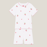 Summer Pyjamas With Frill - Cherry