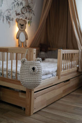 Crochet Hanging Bear Basket | BEIGE