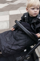 Universal Buggy Footmuff Black Quilted
