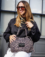 Mini Luna Drawstring Stroller Bag Leopard Print