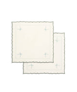 Embroidered Bow Napkins, Set of 2 - Dark Green