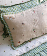 Embroidered Linen Scatter Cushion - Little Farm