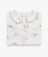 Children's Christmas Flannel Pyjamas - Winter Ski, Green Trim