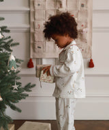 Children's Christmas Flannel Pyjamas - Winter Ski, Red Trim
