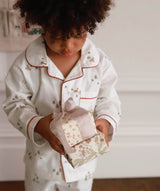 Children's Christmas Flannel Pyjamas - Winter Ski, Red Trim