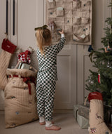 Children's Christmas Jersey Pyjamas - Green Checkerboard