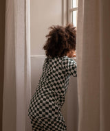 Children's Christmas Jersey Pyjamas - Green Checkerboard
