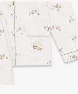 Children's Christmas Flannel Pyjamas - Winter Ski, Green Trim
