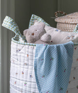 Large Quilted Storage Basket - Greenhouse Gingham / Little Farm