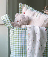 Large Quilted Storage Basket - Greenhouse Gingham / Little Farm