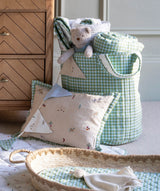 Large Quilted Storage Basket - Greenhouse Gingham / Little Farm