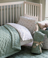 Quilted Cotbed Bedspread  - Greenhouse Gingham