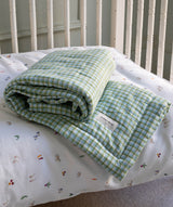 Quilted Cotbed Bedspread  - Greenhouse Gingham