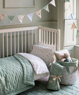 Quilted Cotbed Bedspread  - Greenhouse Gingham